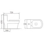 Bồn cầu liền khối Dapha chính hãng (BCK – 04) - Image 3